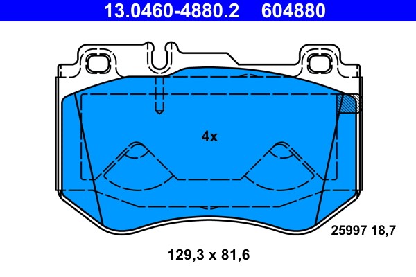 Brake Pad Set, disc brake ATE 13.0460-4880.2