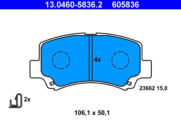 Brake Pad Set, disc brake ATE 13.0460-5836.2