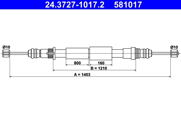 Cable Pull, parking brake ATE 24.3727-1017.2