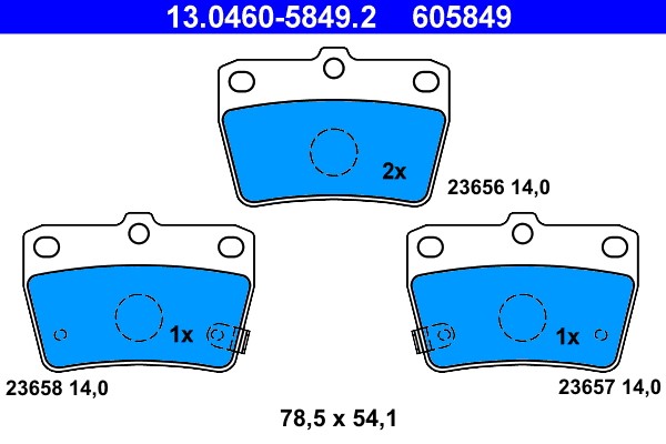Brake Pad Set, disc brake ATE 13.0460-5849.2
