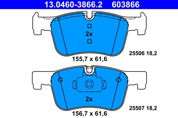 Brake Pad Set, disc brake ATE 13.0460-3866.2