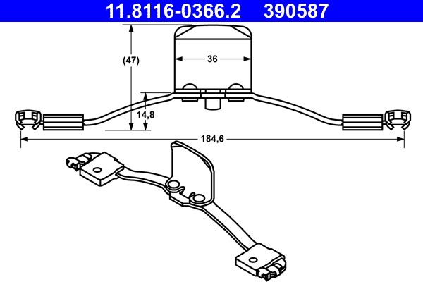 Spring, brake caliper ATE 11.8116-0366.2