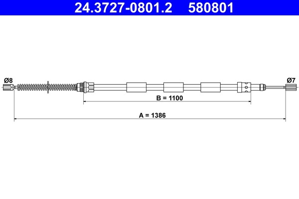 Cable Pull, parking brake ATE 24.3727-0801.2
