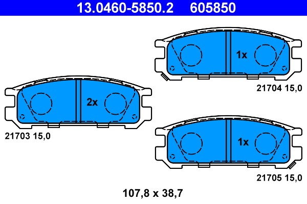 Brake Pad Set, disc brake ATE 13.0460-5850.2