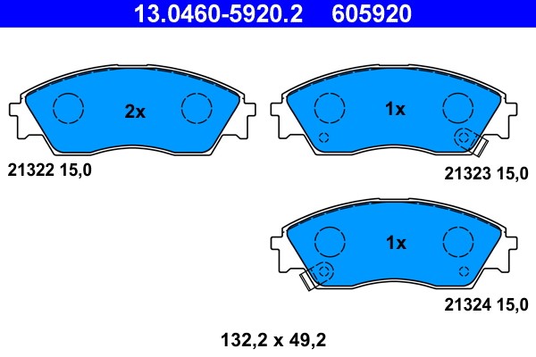Brake Pad Set, disc brake ATE 13.0460-5920.2