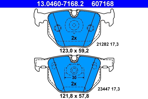 Brake Pad Set, disc brake ATE 13.0460-7168.2