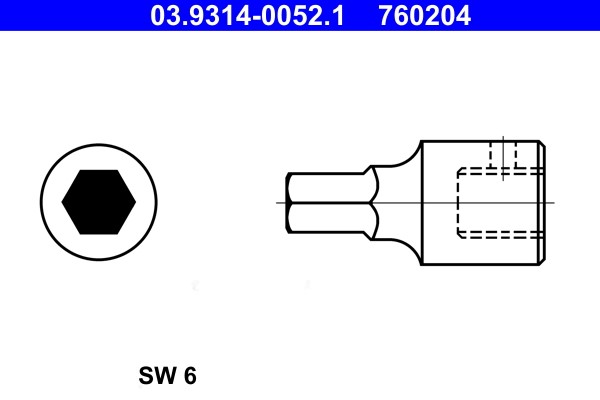 Socket Wrench Insert ATE 03.9314-0052.1