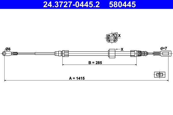 Cable Pull, parking brake ATE 24.3727-0445.2