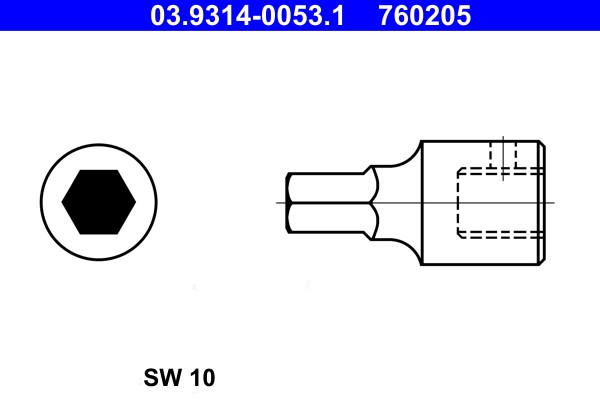 Socket Wrench Insert ATE 03.9314-0053.1