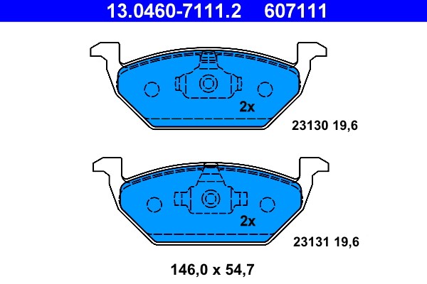 Brake Pad Set, disc brake ATE 13.0460-7111.2