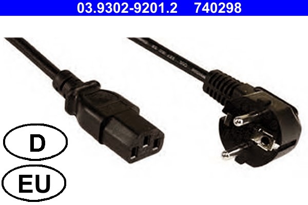 Power Cable, filling/bleeding unit (brake hydraulics) ATE 03.9302-9201.2