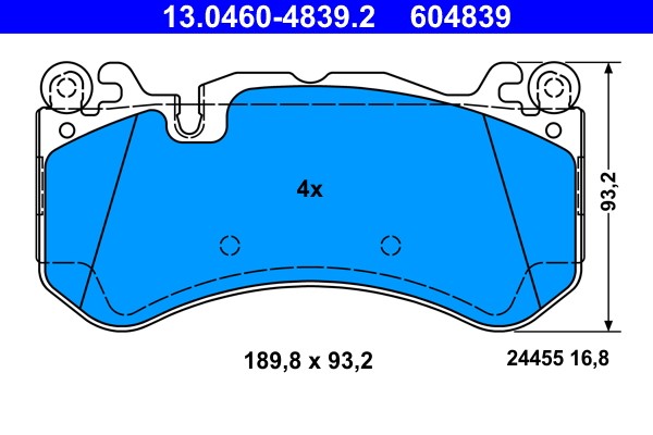 Brake Pad Set, disc brake ATE 13.0460-4839.2