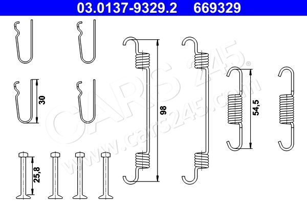 Accessory Kit, parking brake shoes ATE 03.0137-9329.2 2