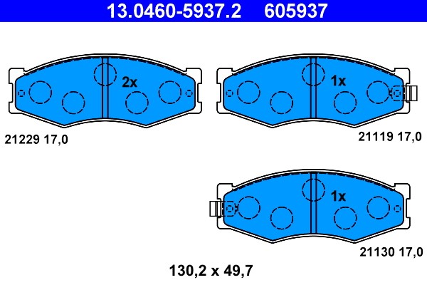 Brake Pad Set, disc brake ATE 13.0460-5937.2