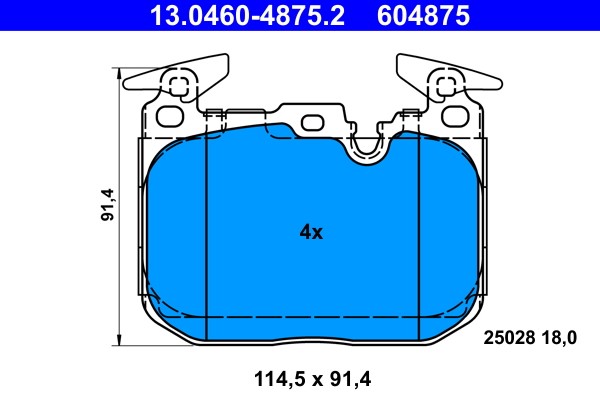 Brake Pad Set, disc brake ATE 13.0460-4875.2