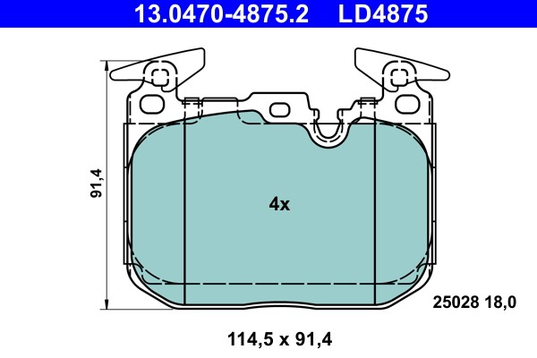 Brake Pad Set, disc brake ATE 13.0470-4875.2