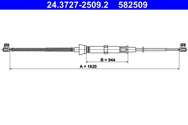 Cable Pull, parking brake ATE 24.3727-2509.2