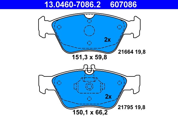 Brake Pad Set, disc brake ATE 13.0460-7086.2