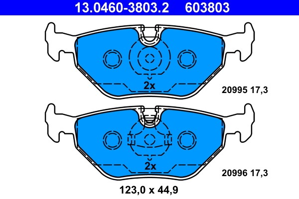 Brake Pad Set, disc brake ATE 13.0460-3803.2