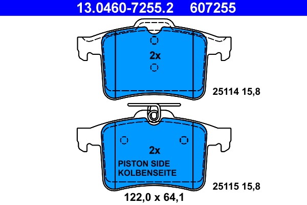 Brake Pad Set, disc brake ATE 13.0460-7255.2