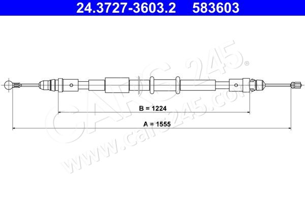 Cable Pull, parking brake ATE 24.3727-3603.2 2