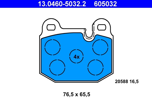 Brake Pad Set, disc brake ATE 13.0460-5032.2