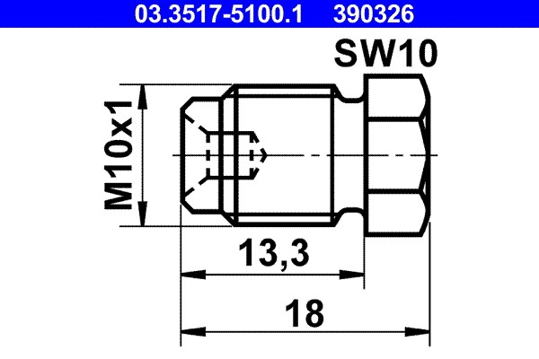 Screw Plug, brake master cylinder ATE 03.3517-5100.1