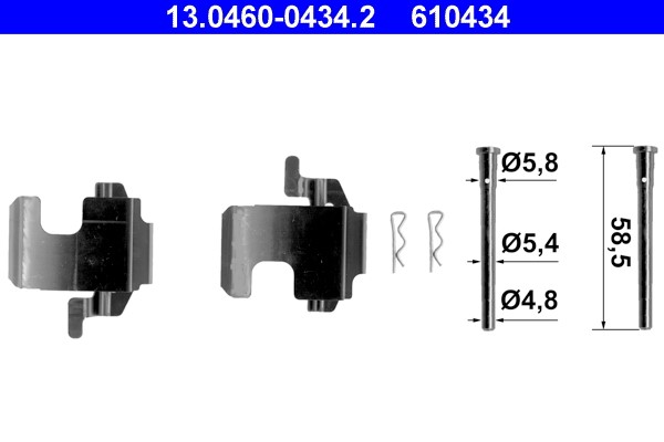 Accessory Kit, disc brake pad ATE 13.0460-0434.2