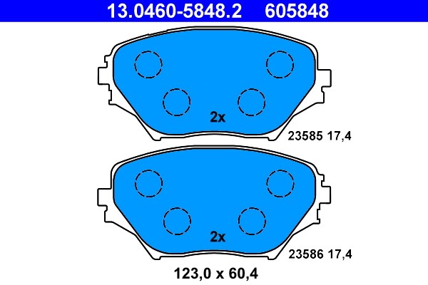 Brake Pad Set, disc brake ATE 13.0460-5848.2