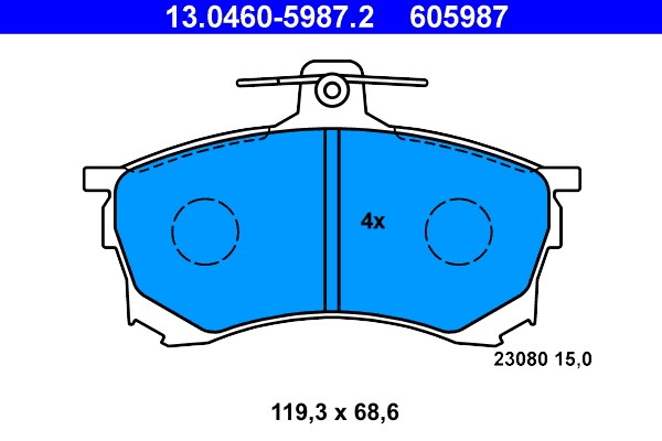 Brake Pad Set, disc brake ATE 13.0460-5987.2