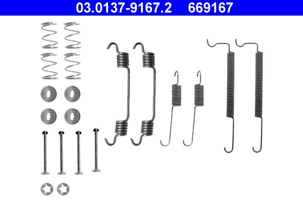 Accessory Kit, brake shoes ATE 03.0137-9167.2