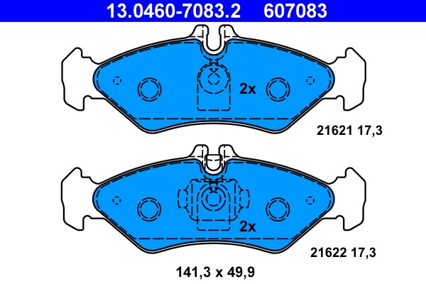 Brake Pad Set, disc brake ATE 13.0460-7083.2