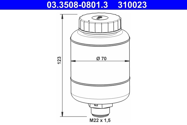 Expansion Tank, brake fluid ATE 03.3508-0801.3