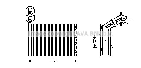 Heat Exchanger, interior heating AVA QUALITY COOLING VNA6201