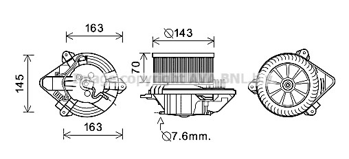 Electric Motor, interior blower AVA QUALITY COOLING CN8510