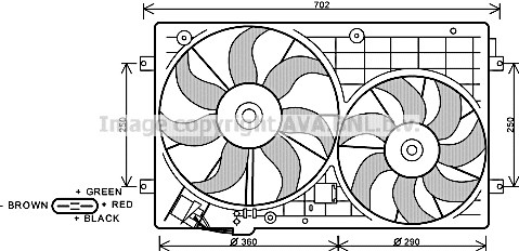 Fan, radiator AVA QUALITY COOLING VW7528