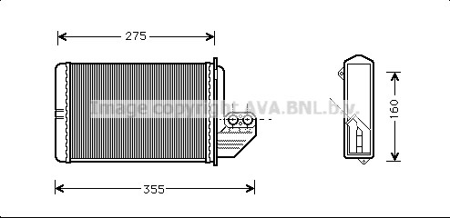 Heat Exchanger, interior heating AVA QUALITY COOLING BWA6172