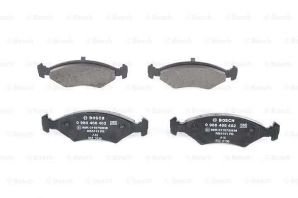 Brake Pad Set, disc brake BOSCH 0986466402 3