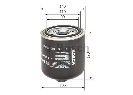 Air Dryer Cartridge, compressed-air system BOSCH 0986628252 5
