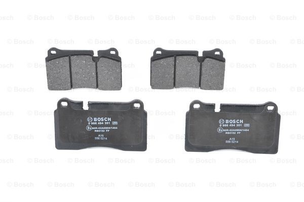 Brake Pad Set, disc brake BOSCH 0986494351 3