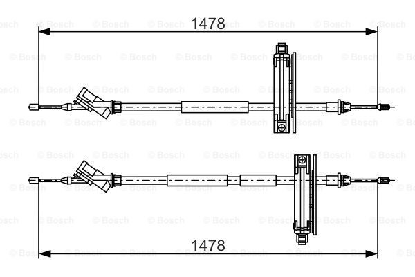Cable Pull, parking brake BOSCH 1987477932 5