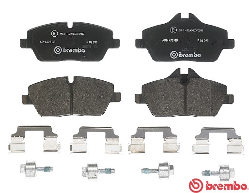 Brake Pad Set, disc brake BREMBO P06091 2