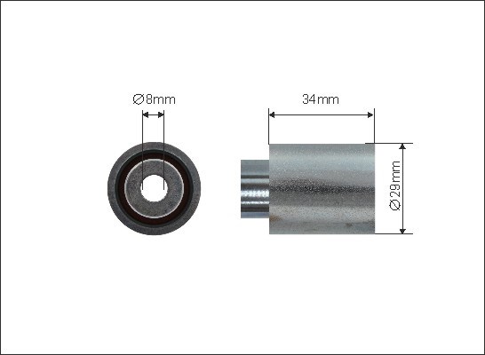 Deflection/Guide Pulley, timing belt CAFFARO 500118