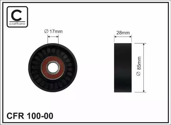 Deflection/Guide Pulley, v-ribbed belt CAFFARO 10000