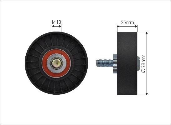 Deflection/Guide Pulley, V-ribbed belt CAFFARO 500176