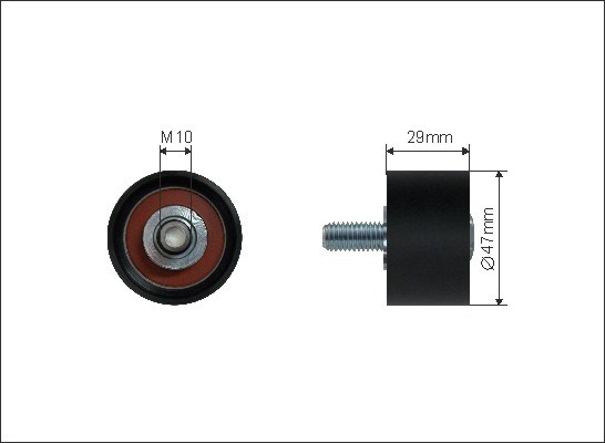 Deflection/Guide Pulley, timing belt CAFFARO 15637