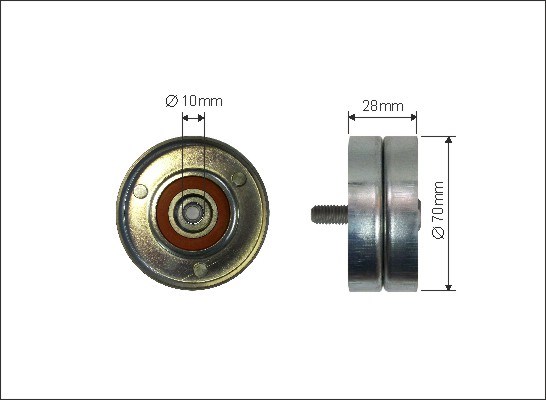 Deflection/Guide Pulley, V-ribbed belt CAFFARO 37599