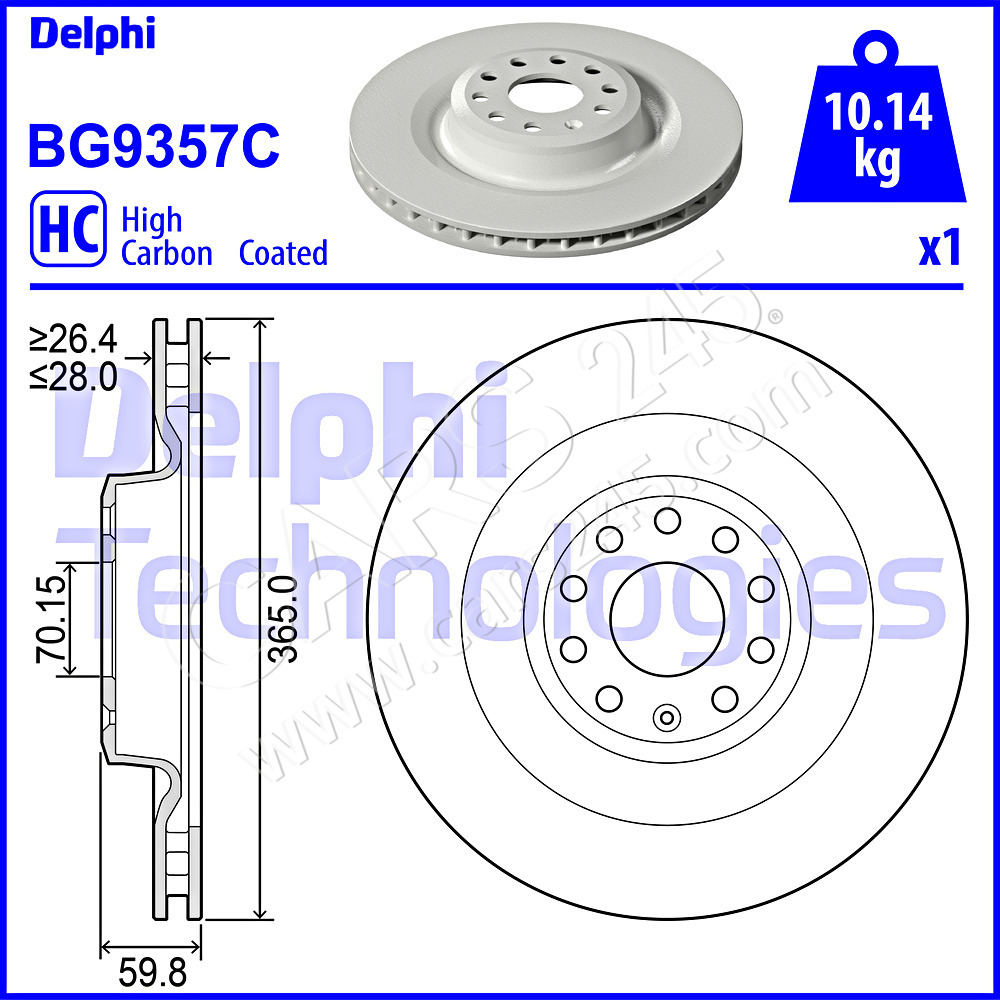 Brake Disc DELPHI BG9357C