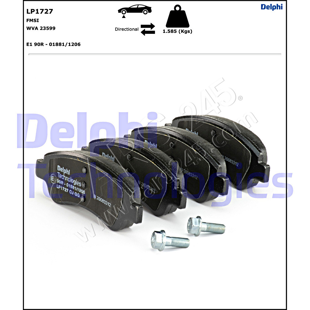 Brake Pad Set, disc brake DELPHI LP1727 2