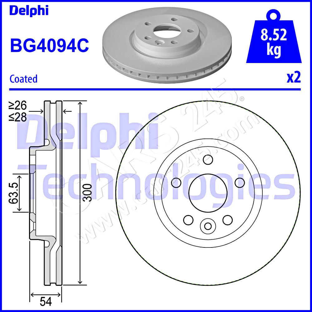Brake Disc DELPHI BG4094C